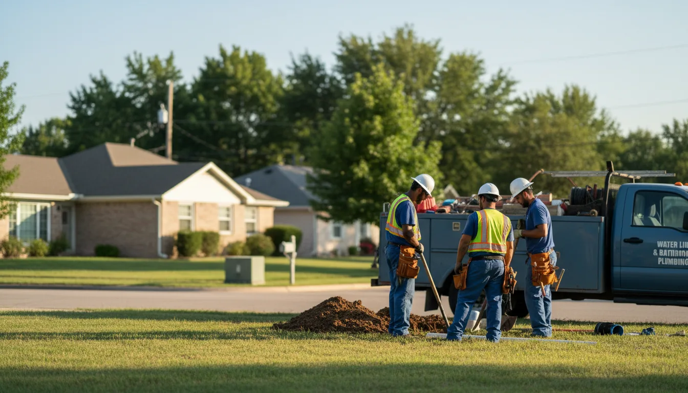 Residential water line and bathroom plumbing service in Akron, OH